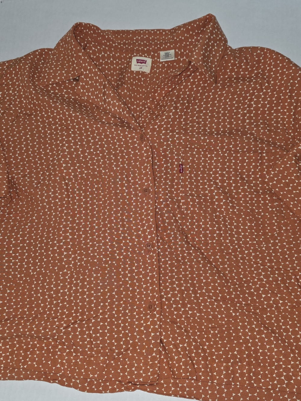 Levi's Rust Orange Geo-Print Women's Button-Down Shirt
